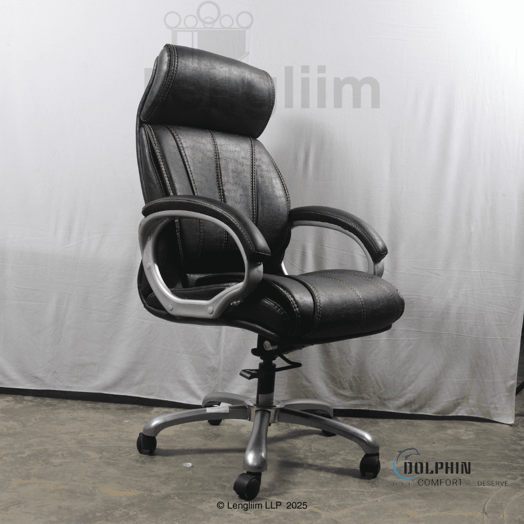 Dolphin DF 33 Premium Executive Office Chair (Leatherite, Black)