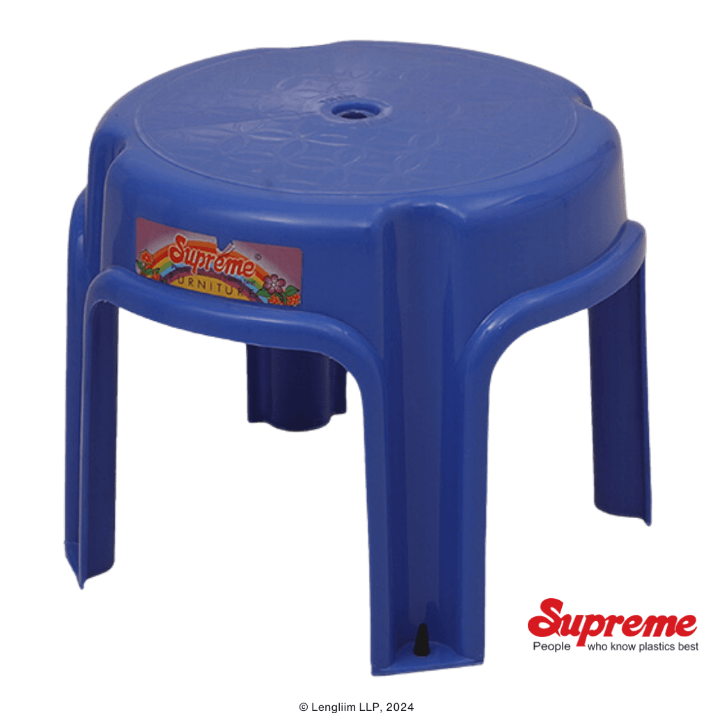 Supreme Furniture Mini Low Height Plastic Stool (Blue)