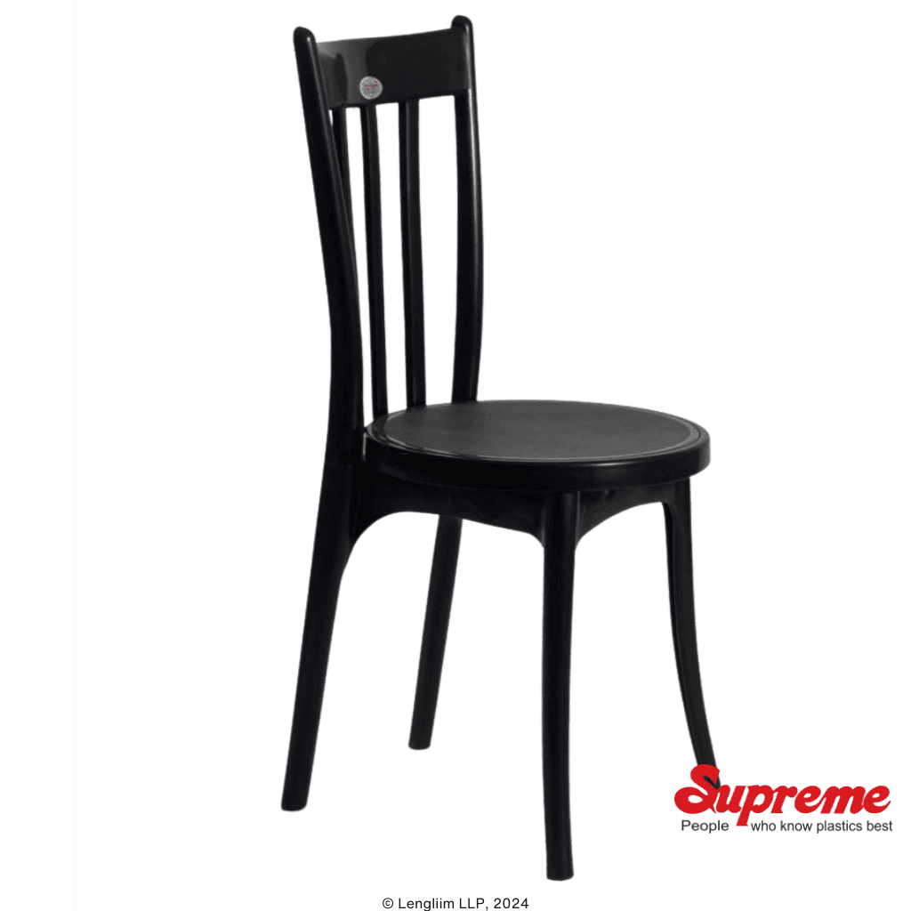 Supreme Furniture Antik Plastic Chair (Black/Metallic Grey)