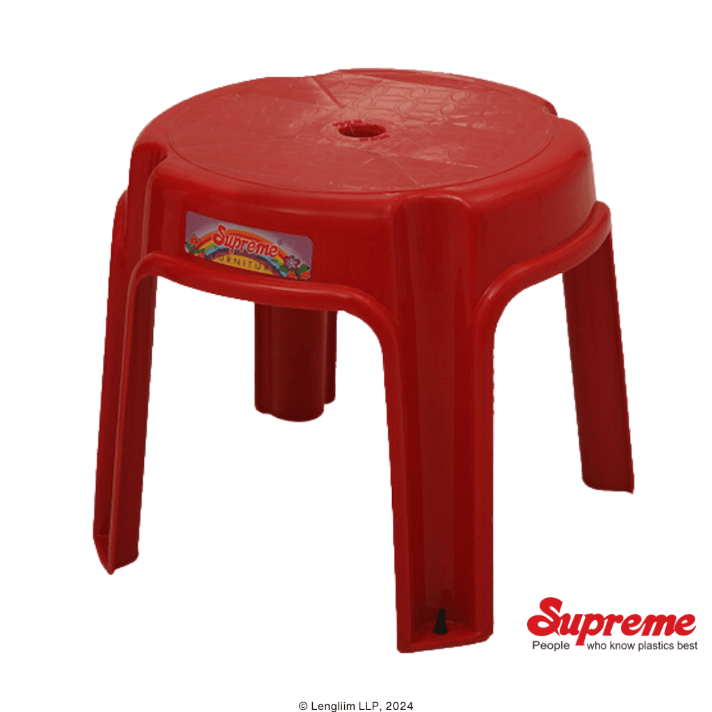Supreme Furniture Maxi Low Height Plastic Stool (Red)