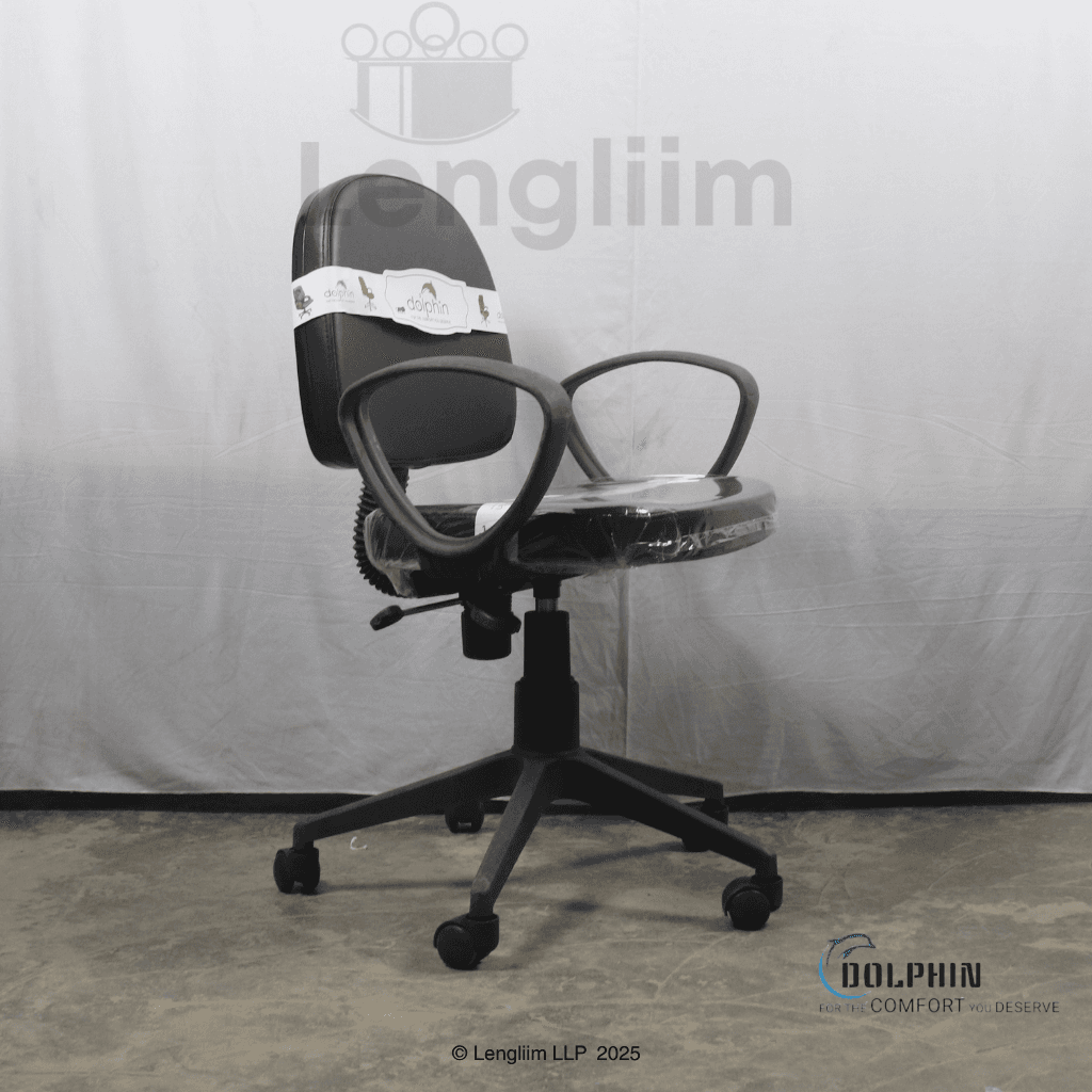 Dolphin DF 114 Budget Office Chair (Leatherite, Black)